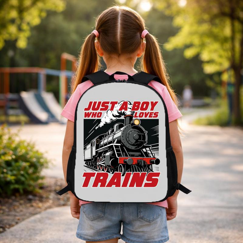 Cool Train Backpack For Kids - Just A Boy Who Loves Trains Custom Backpack