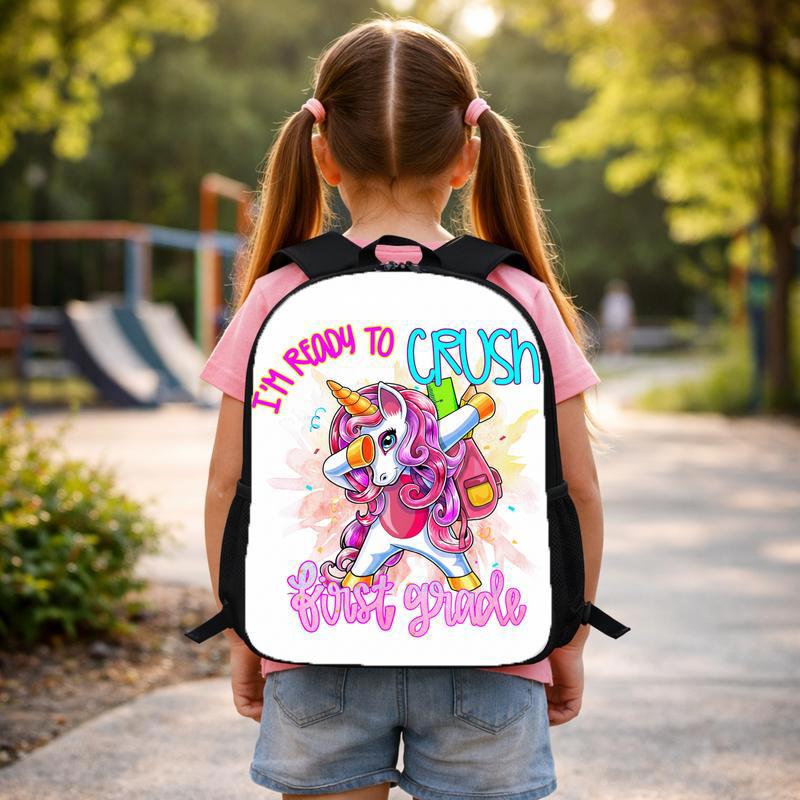 Crush First Grade Backpack - Fun Unicorn Kids School Gear Custom Backpack