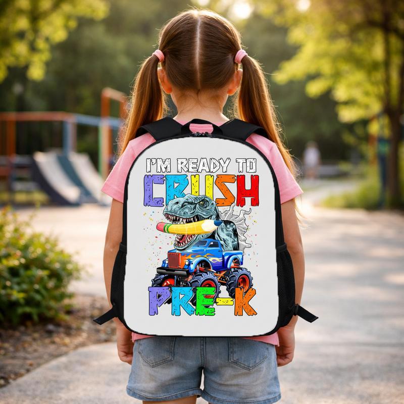 Crush Pre-K Dino Truck Backpack - Kids School Fun Custom Backpack Crush Pre-K Dino Truck Backpack - Kids School Fun Custom Backpack