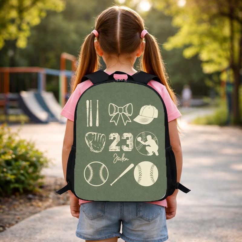 Custom Baseball Backpack - Name And Number Sports Icons Custom Backpack