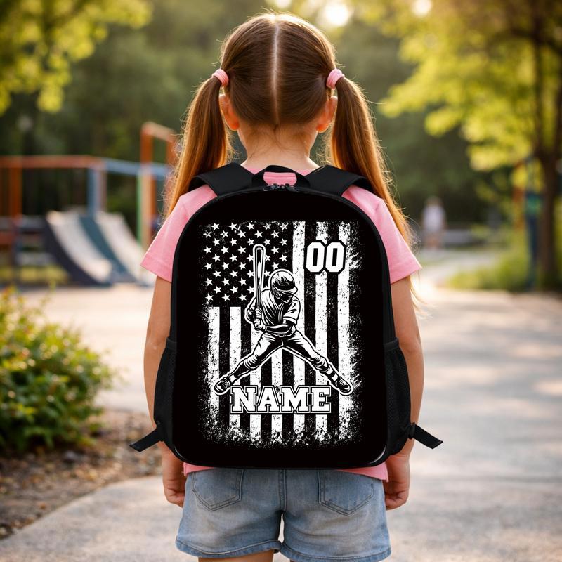 Custom Baseball Backpack - Name Number USA Flag Player Custom Backpack Custom Baseball Backpack - Name Number USA Flag Player Custom Backpack