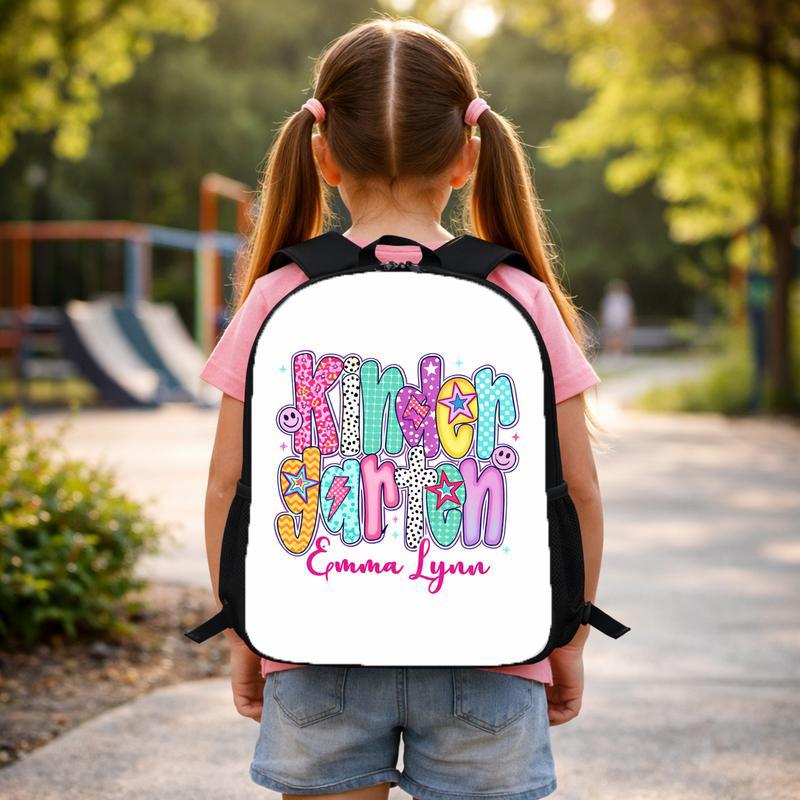 Custom Kids Backpack - Kindergarten Name Design For Girls Custom Backpack Custom Kids Backpack - Kindergarten Name Design For Girls Custom Backpack
