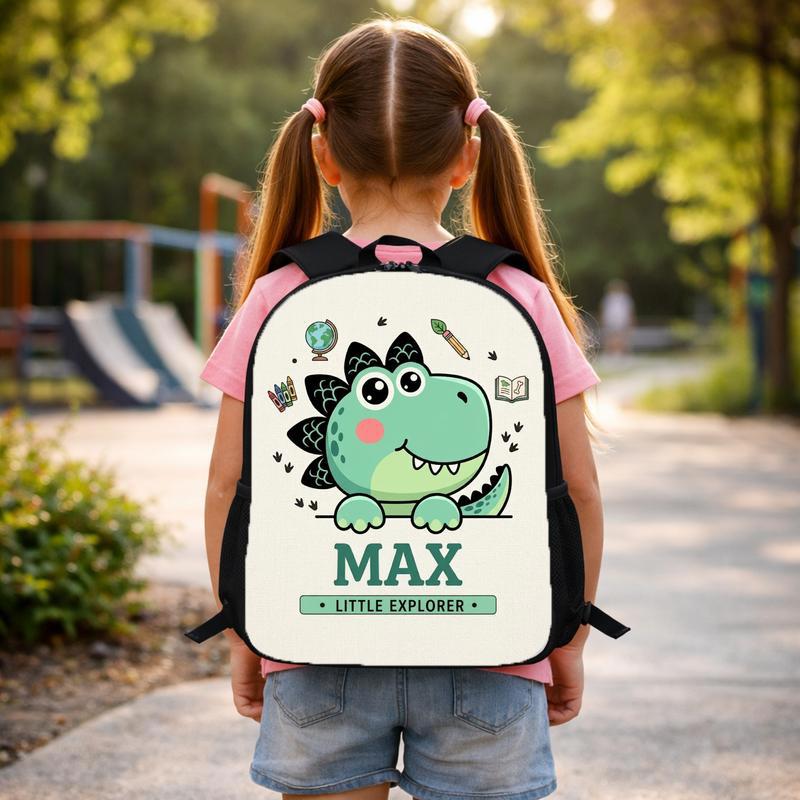 Custom Little Explorer Dino Backpack - School Adventure Kids Custom Backpack