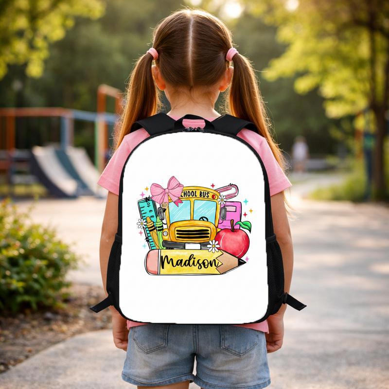 Custom Name Backpack - Cute School Bus Back To School Custom Backpack Custom Name Backpack - Cute School Bus Back To School Custom Backpack