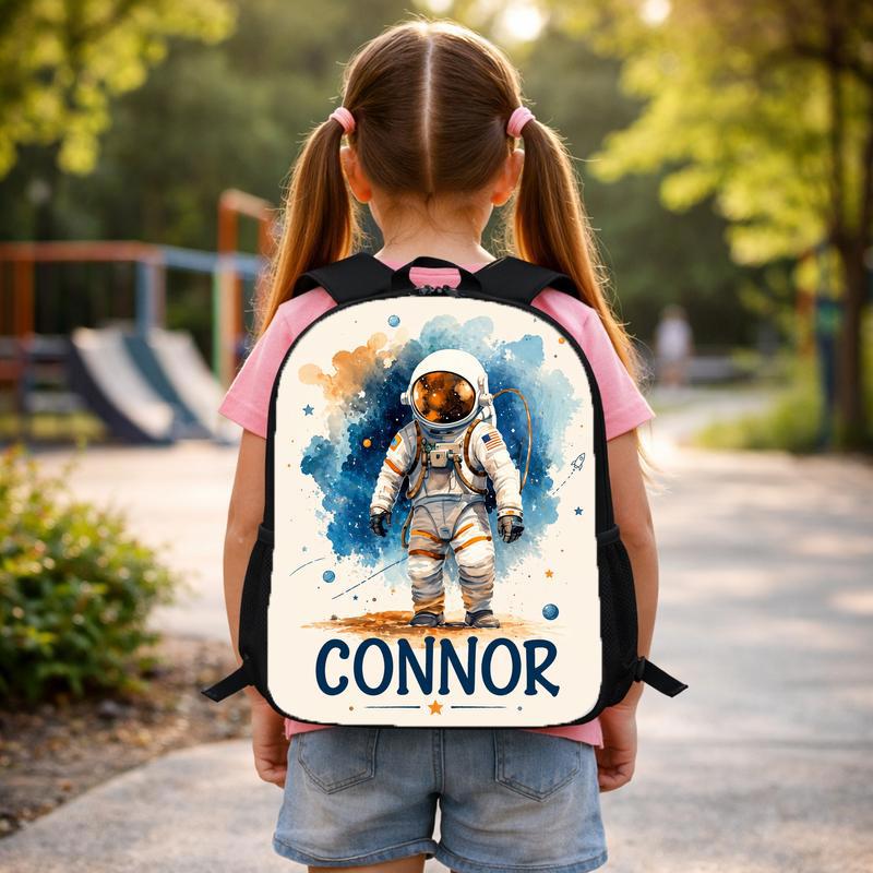 Custom Name Backpack Kids - Space Astronaut Galaxy Design Custom Backpack