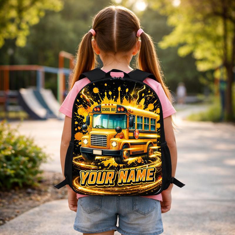 Custom Name School Bus Backpack - Bright Back To School Kids Custom Backpack Custom Name School Bus Backpack - Bright Back To School Kids Custom Backpack
