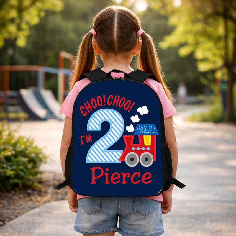 Custom Name Train Backpack - I'm 2 Choo Choo Kids Gift Custom Backpack Custom Name Train Backpack - I'm 2 Choo Choo Kids Gift Custom Backpack