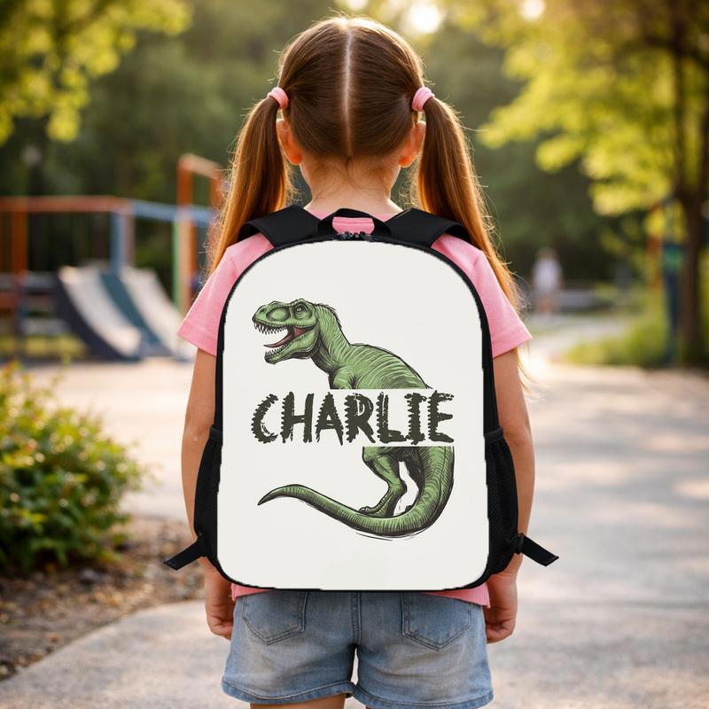 Custom Name T-Rex Backpack - Cool Boys Back To School Custom Backpack