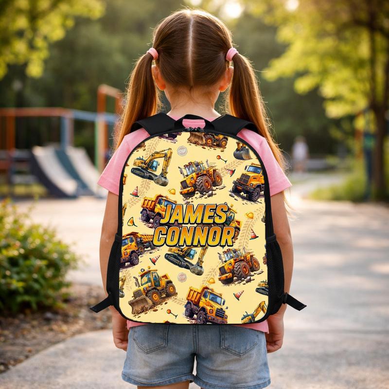 Custom Name Truck Backpack For Boys - Cool Back To School Custom Backpack