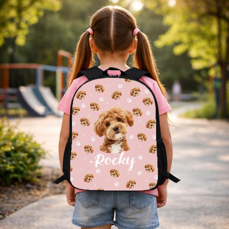 Custom Pet Photo Backpack_ Personalized Dog_Cat Face Schoolbag Custom Backpack Custom Pet Photo Backpack_ Personalized Dog_Cat Face Schoolbag Custom Backpack