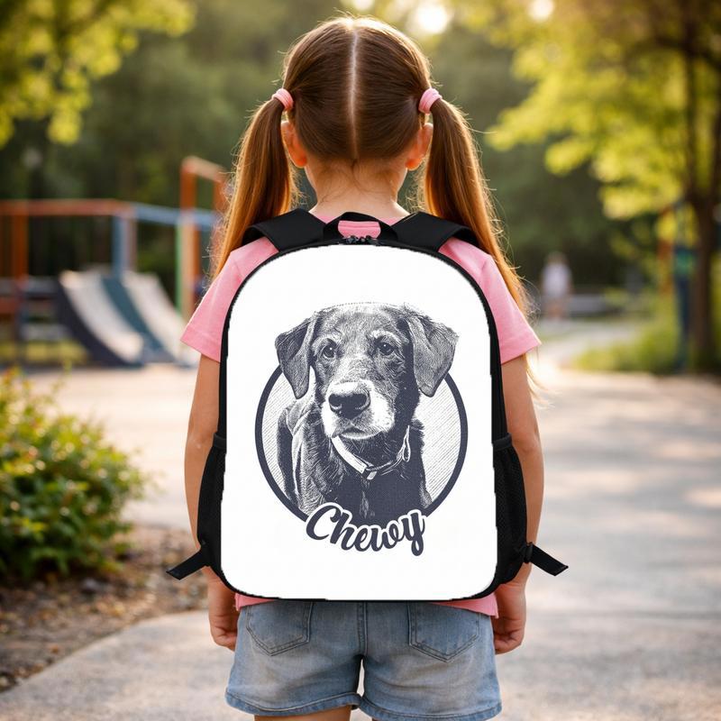 Custom Pet Portrait T-Shirt_ Personalized Dog Cat Photo Keepsake Tee Memorial Gift For Pet Lover Custom Backpack Custom Pet Portrait T-Shirt_ Personalized Dog Cat Photo Keepsake Tee Memorial Gift For Pet Lover Custom Backpack
