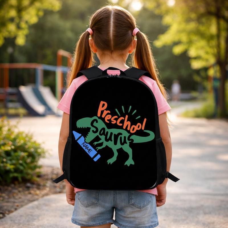 Custom Preschool Saurus Dino Backpack - First Day Of School Custom Backpack Custom Preschool Saurus Dino Backpack - First Day Of School Custom Backpack