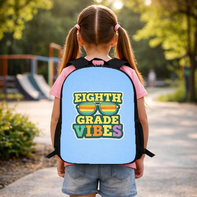 Custom 8th Grade Backpack - Middle School Back To School Retro Vibe Custom Backpack Custom 8th Grade Backpack - Middle School Back To School Retro Vibe Custom Backpack