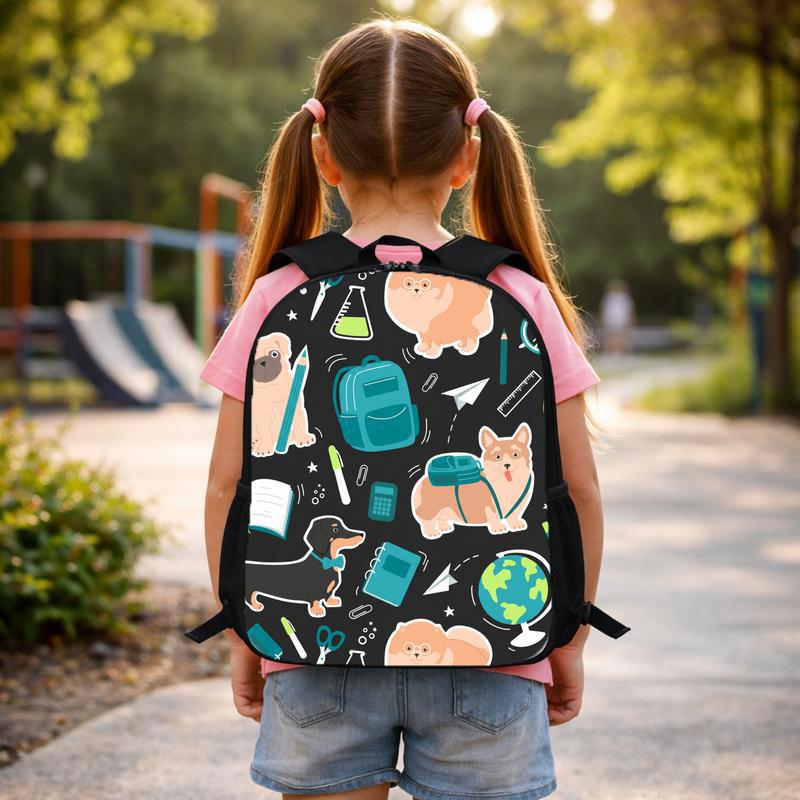 Cute Back To School With Dog For Children Custom Backpack Cute Back To School With Dog For Children Custom Backpack
