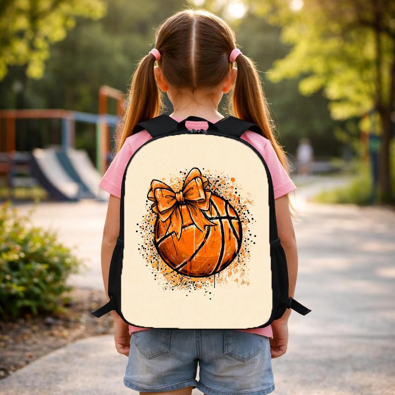 Cute Basketball Bow Backpack - Back To School Girl Sport Style Custom Backpack Cute Basketball Bow Backpack - Back To School Girl Sport Style Custom Backpack