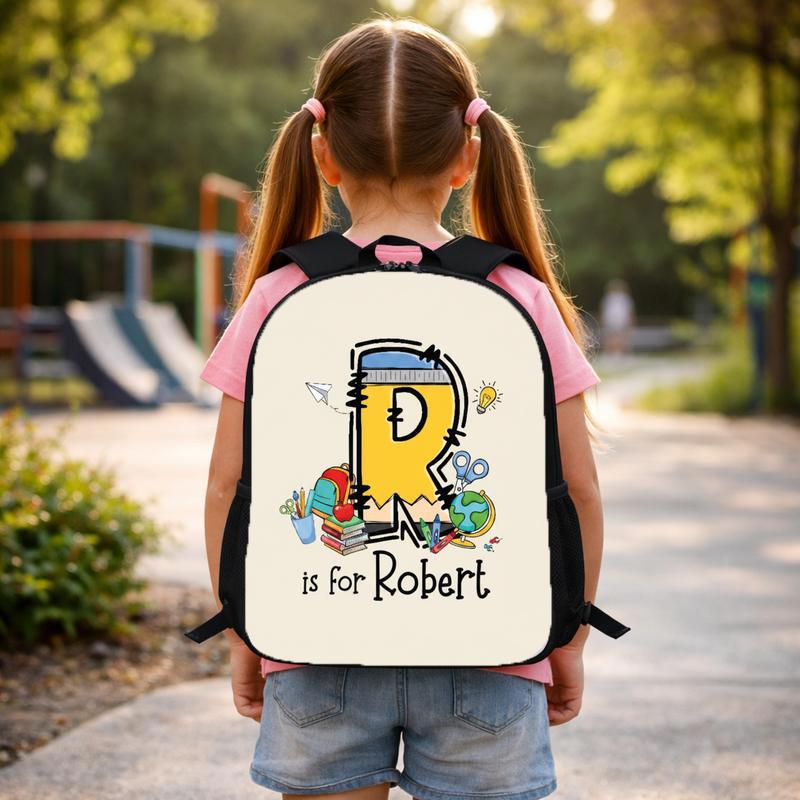 Cute Kindergarten Backpack - Custom Initial Kids Gift Custom Backpack Cute Kindergarten Backpack - Custom Initial Kids Gift Custom Backpack