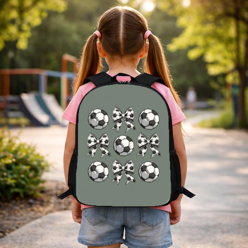 Cute Soccer Bow Pattern Backpack - Girls School Design Custom Backpack Cute Soccer Bow Pattern Backpack - Girls School Design Custom Backpack