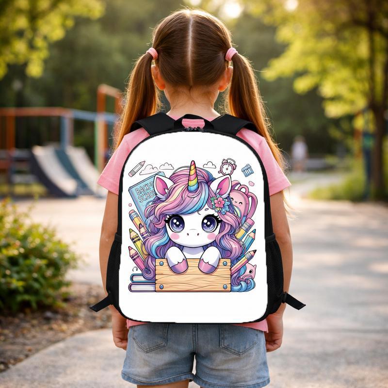 Cute Unicorn Backpack - Colorful Supplies Theme Custom Backpack Cute Unicorn Backpack - Colorful Supplies Theme Custom Backpack