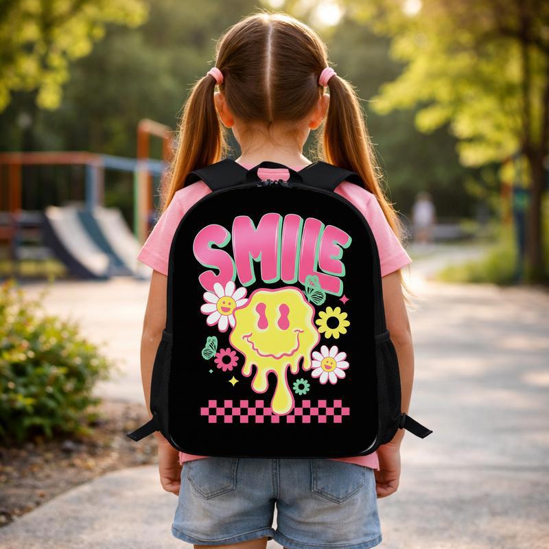 Drippy Smiley Backpack - Retro Back To School Kids Custom Backpack Drippy Smiley Backpack - Retro Back To School Kids Custom Backpack