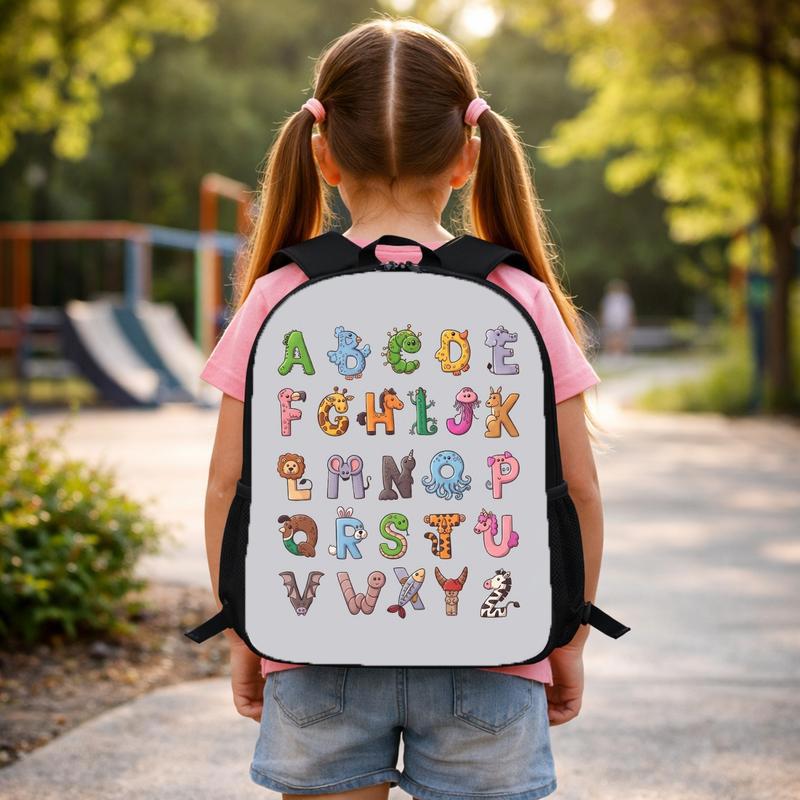 Educational Kids Backpack - Fun ABC Animals Learning Design Custom Backpack Educational Kids Backpack - Fun ABC Animals Learning Design Custom Backpack