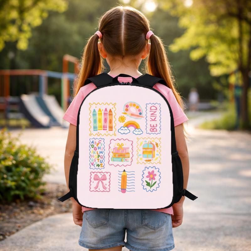 Elementary School Backpack - Colorful School Supplies Art Custom Backpack Elementary School Backpack - Colorful School Supplies Art Custom Backpack