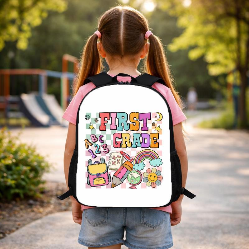 Elementary School Custom Grade Backpack - ABC Rainbow Fun Custom Backpack Elementary School Custom Grade Backpack - ABC Rainbow Fun Custom Backpack