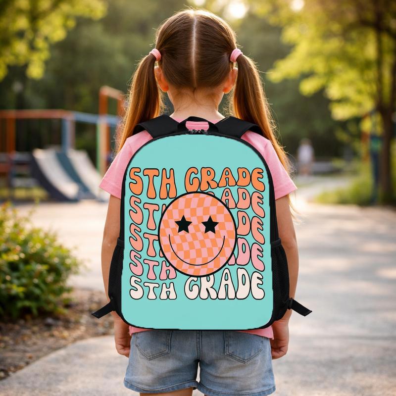 Elementary School Custom Grade Backpack - Retro Happy Face Style Custom Backpack