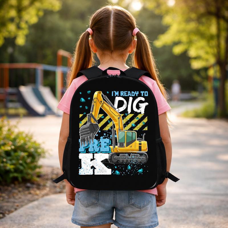 Excavator Backpack For Kids - Ready To Dig Pre-K Gift Custom Backpack Excavator Backpack For Kids - Ready To Dig Pre-K Gift Custom Backpack