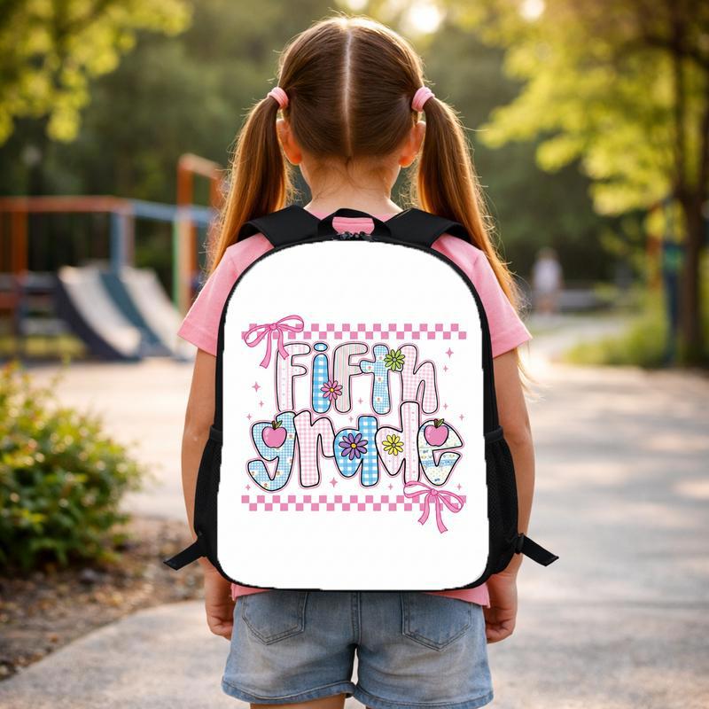 Fifth Grade Pastel Gingham Checkerboard Backpack - Cute School Girl Style Custom Backpack Fifth Grade Pastel Gingham Checkerboard Backpack - Cute School Girl Style Custom Backpack