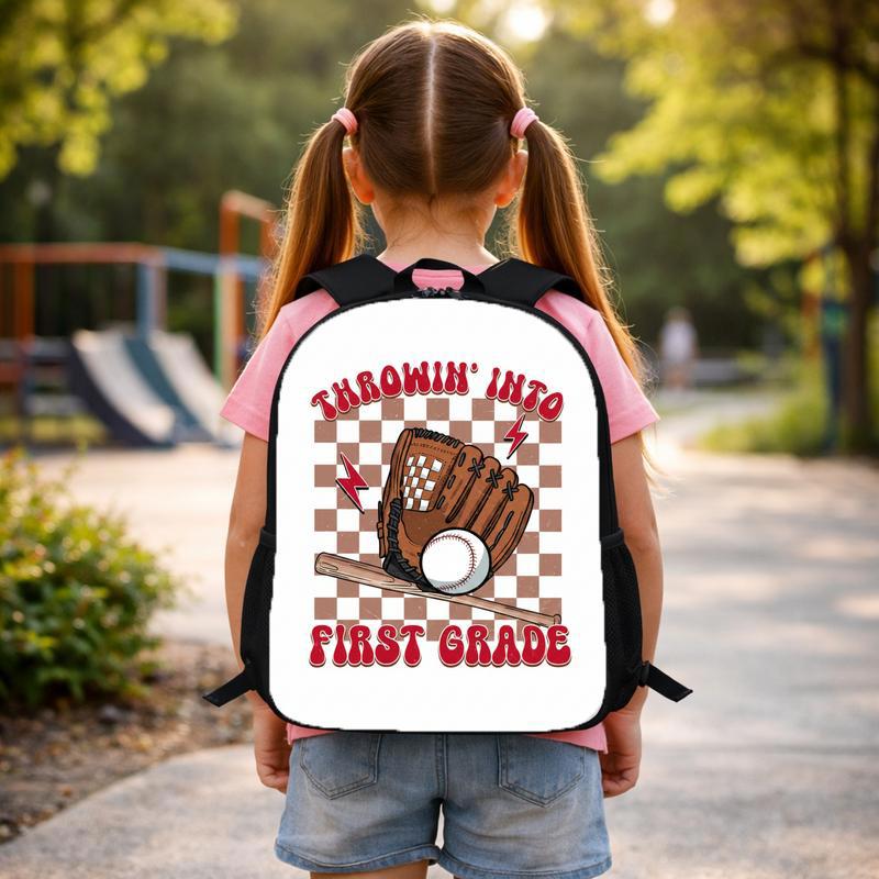 First Grade Baseball Backpack - Back To School Retro Kids Custom Backpack First Grade Baseball Backpack - Back To School Retro Kids Custom Backpack