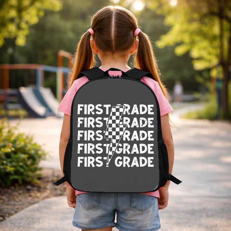 First Grade Lightning Checkerboard - Cool Kids School Backpack Custom Backpack First Grade Lightning Checkerboard - Cool Kids School Backpack Custom Backpack