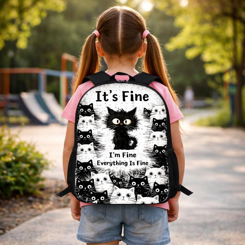 Funny Black Cat School Backpack For Girls Boys Custom Backpack Funny Black Cat School Backpack For Girls Boys Custom Backpack