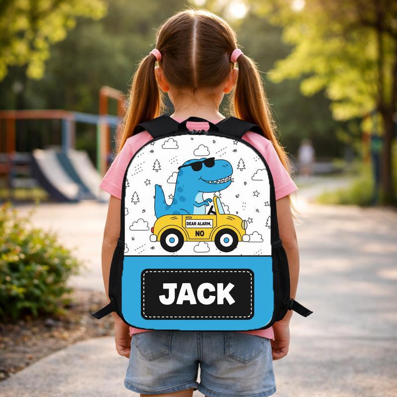 Funny Dinosaur Backpack With Name - Back To School Kids Custom Backpack Funny Dinosaur Backpack With Name - Back To School Kids Custom Backpack