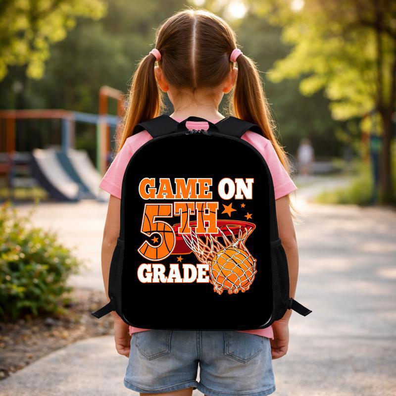 Game On Basketball Backpack - Back To School 5th Grade Kids Custom Backpack Game On Basketball Backpack - Back To School 5th Grade Kids Custom Backpack