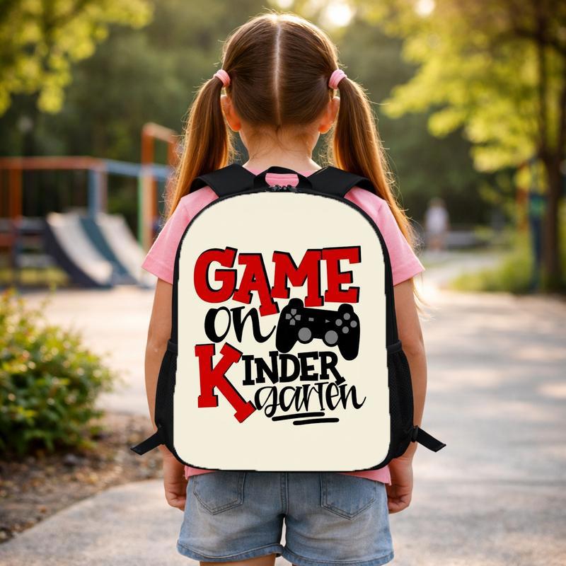 Game On Kindergarten Backpack - Gamer Kids Back To School Custom Backpack Game On Kindergarten Backpack - Gamer Kids Back To School Custom Backpack