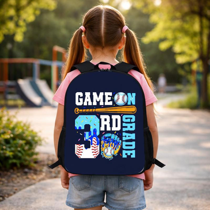 Game On 3rd Grade Backpack - Cool Baseball Back To School Custom Backpack Game On 3rd Grade Backpack - Cool Baseball Back To School Custom Backpack