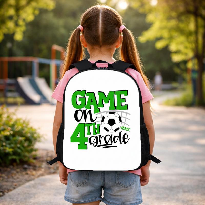 Game On 4th Grade Soccer Backpack - Back To School Sports Spririt Custom Backpack