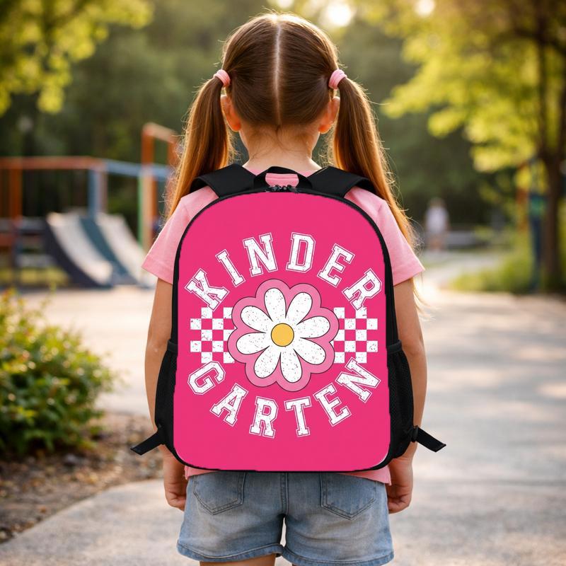 Girls Kindergarten Backpack - Daisy Checkerboard Cute Style Custom Backpack