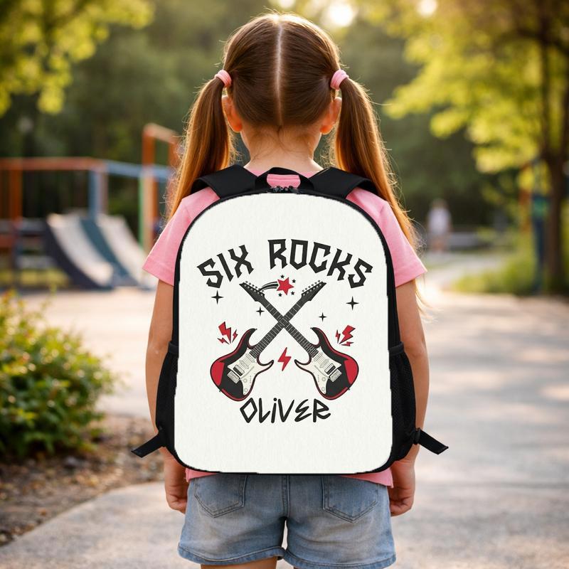 Grade Rocks Backpack For Kids - Custom Name Rock N Roll Style Custom Backpack