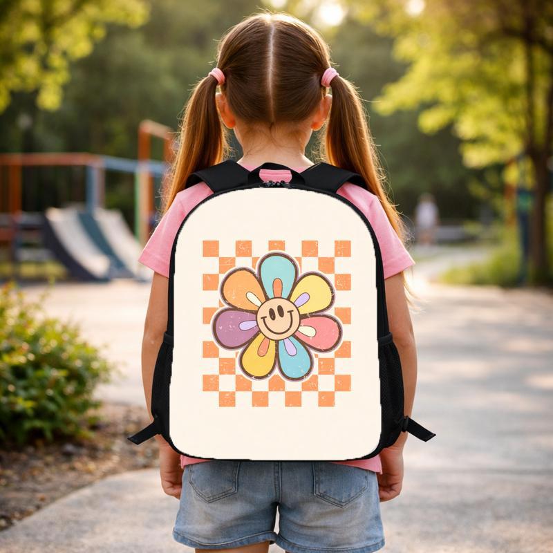 Happy Smiley Daisy Backpack For Kids - Back To School Vibes Custom Backpack