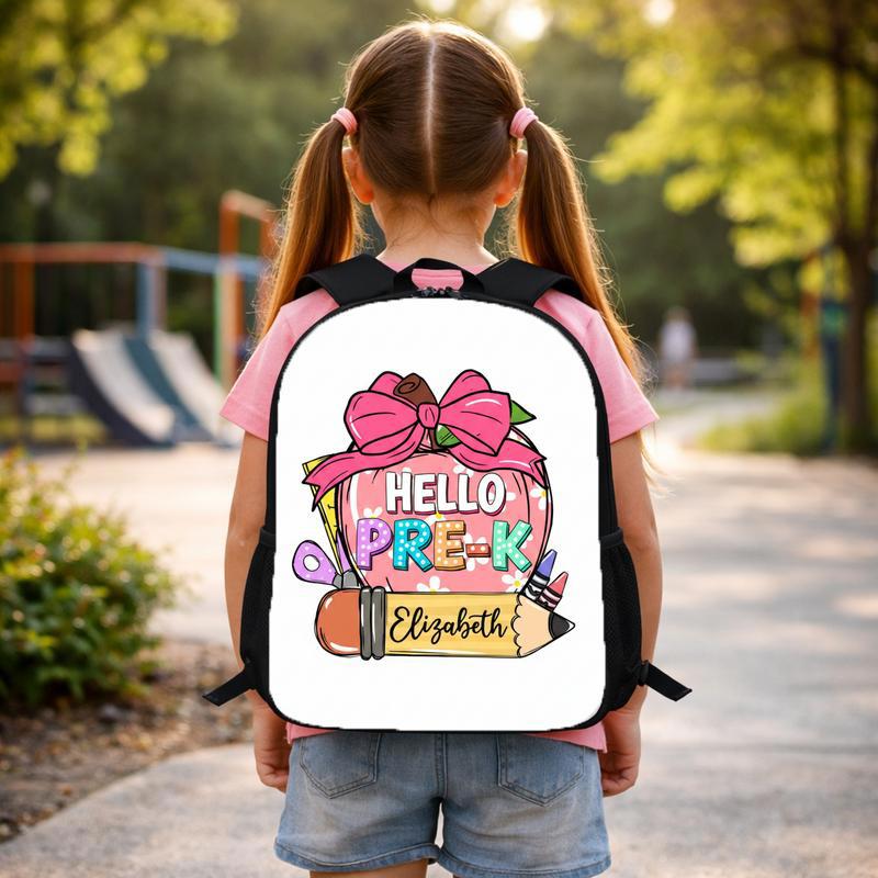 Hello Pre-K Backpack - Custom Name Boys Girls School Custom Backpack
