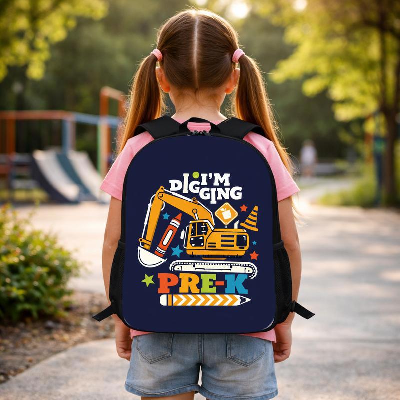 I'm Digging Pre-K Backpack For Boys - Construction Theme Custom Backpack