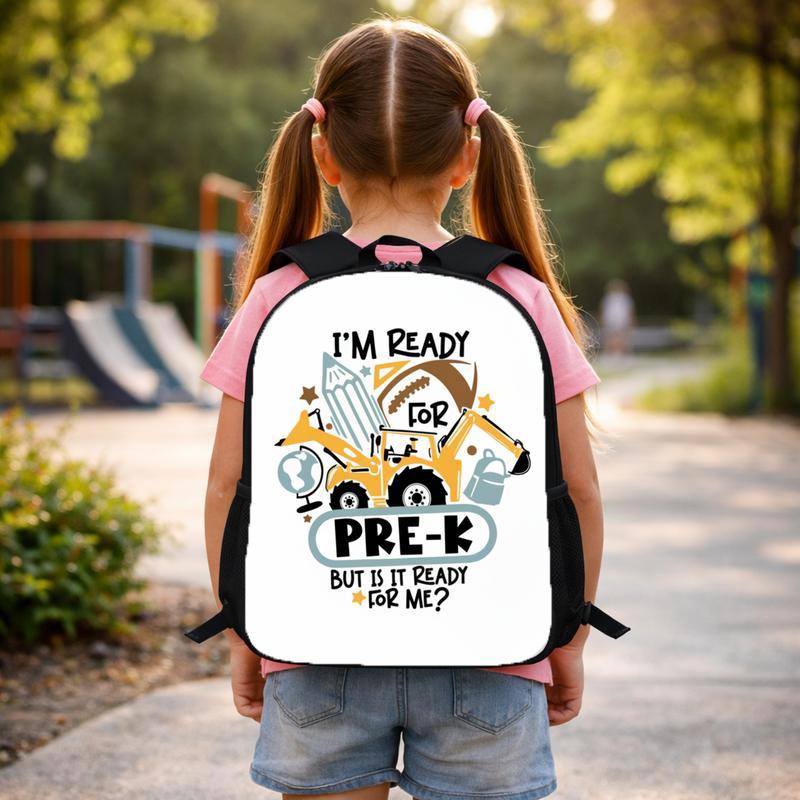 I'm Ready For Pre-K Backpack For Kids - Funny Construction Theme Custom Backpack I'm Ready For Pre-K Backpack For Kids - Funny Construction Theme Custom Backpack
