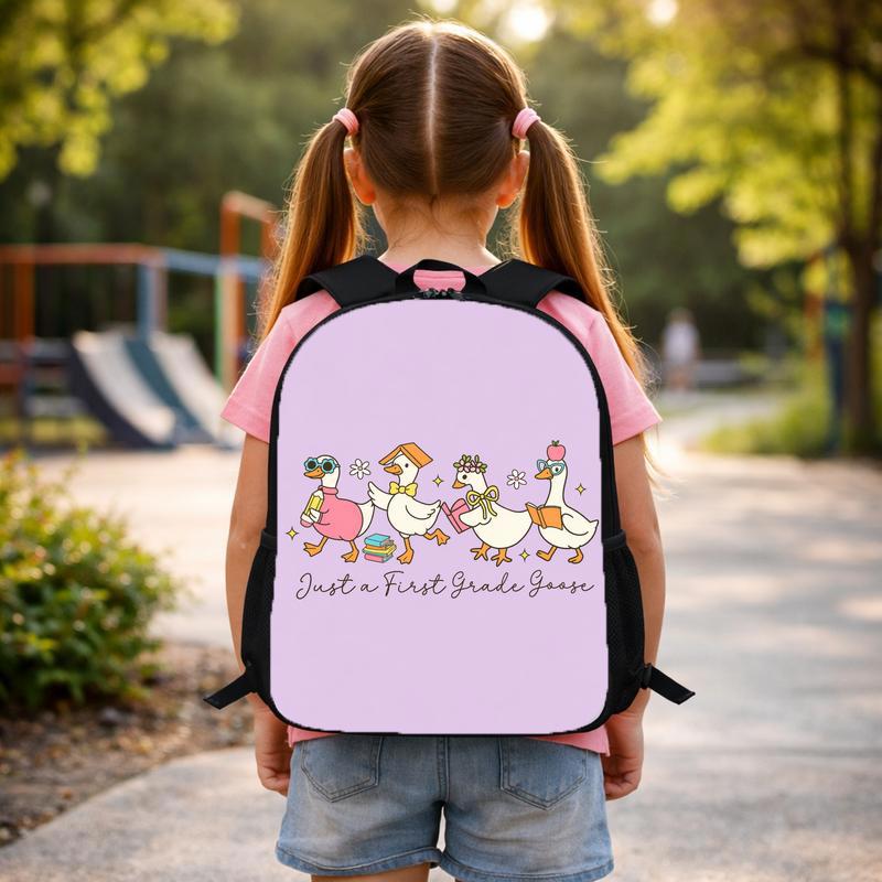 Just A First Grade Goose Backpack - Cute Kids Back To School Custom Backpack