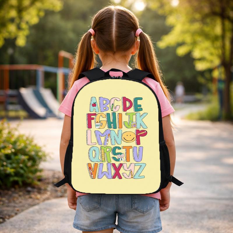 Kids Backpack - Colorful ABC Alphabet Letters Design Custom Backpack