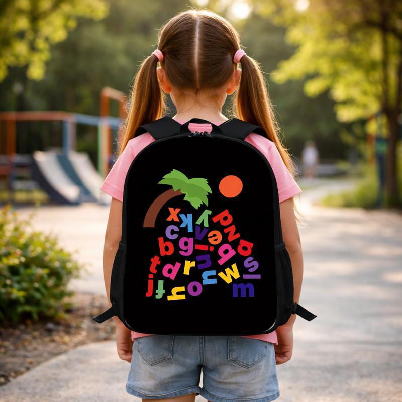 Kids Backpack - Colorful Alphabet Letters Fun School Design Custom Backpack