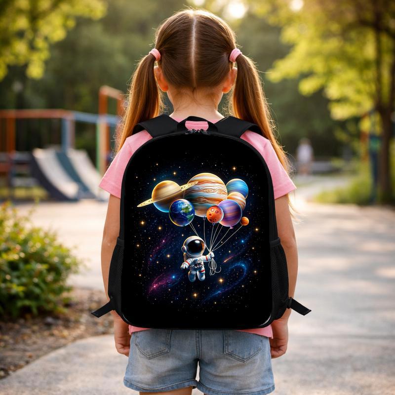 Kids Backpack Space Theme - Astronaut Planet Galaxy Design Custom Backpack