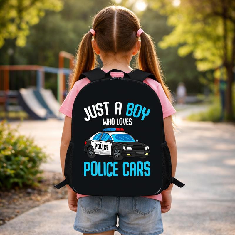 Kids Police Backpack - Boy Loves Cars Back To School Custom Backpack Kids Police Backpack - Boy Loves Cars Back To School Custom Backpack