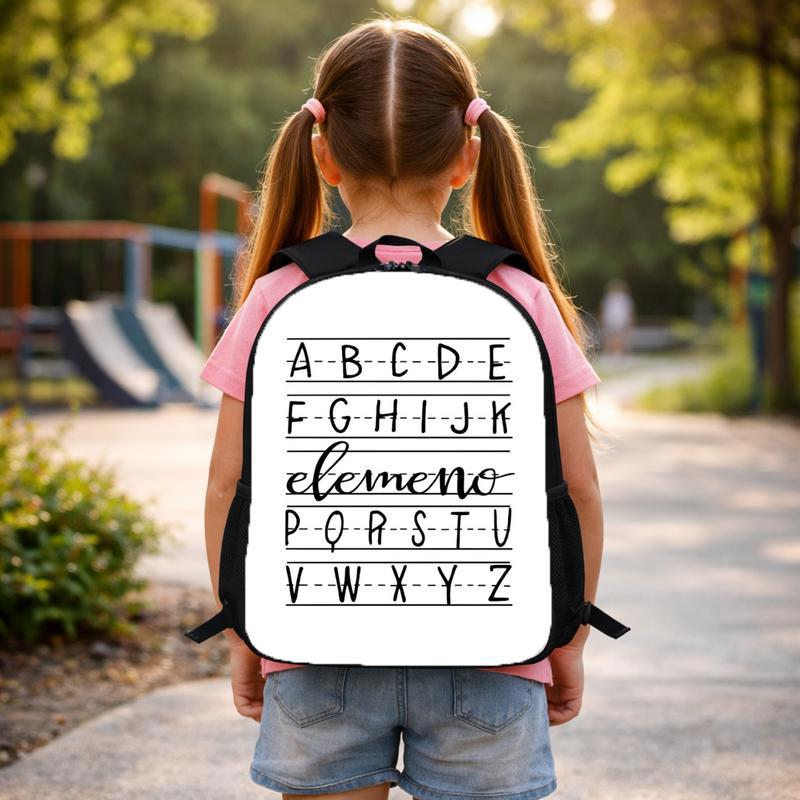 Kindergarten Backpack - Alphabet Writing Learning Style Custom Backpack