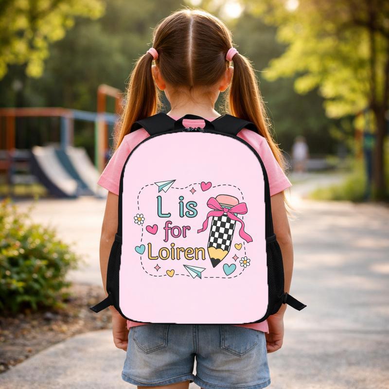 Kindergarten Backpack For Girls - Custom Initial Design Custom Backpack Kindergarten Backpack For Girls - Custom Initial Design Custom Backpack